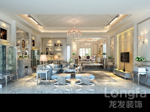 置信逸都花园装修，新古典风格装修，别墅装修