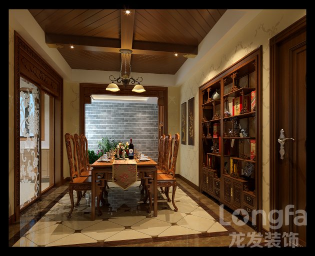 中式风格装修，中式别墅装修， 成都别墅装修公司，成都龙发装饰公司